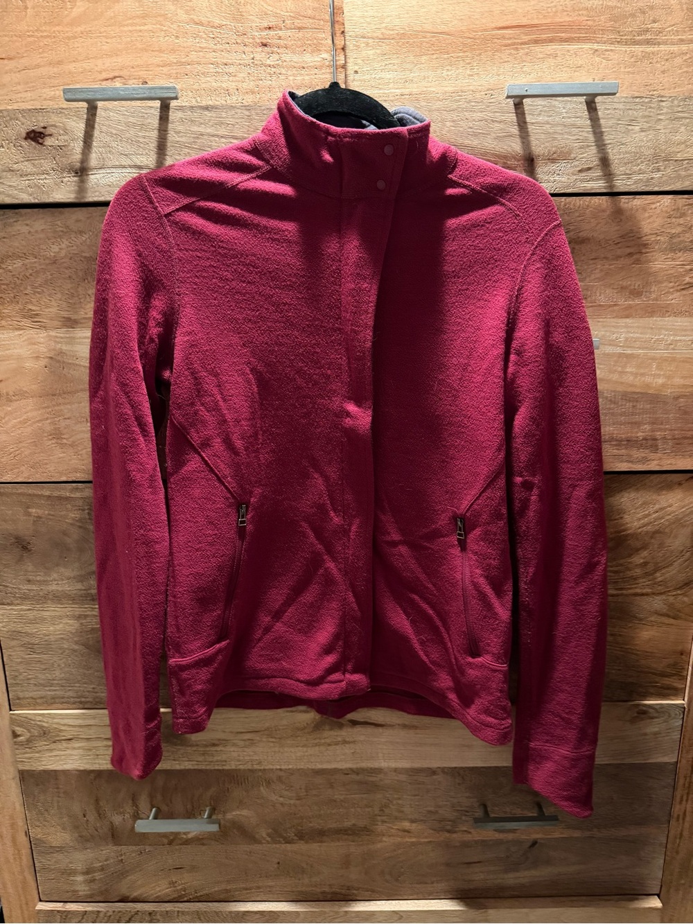ibex Women's Raspberry Merino Wool blend Fleece Jacket